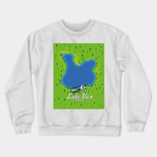 Lake vico Italy travel poster. Crewneck Sweatshirt
